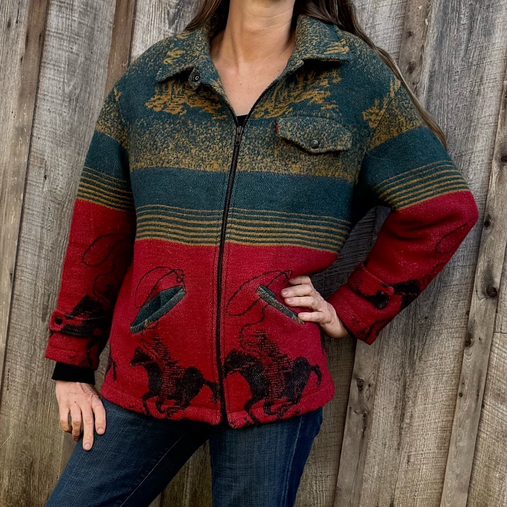 VTG 90s Bebe Furrina Wool Blend Jacket - Picture 5 of 11